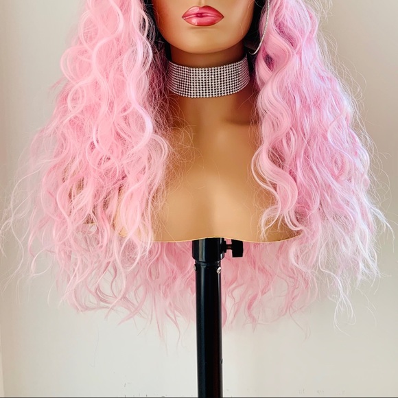 Ombre Bubblegum Pink 13x2.5 Lace Front Wig for Valentines Day or Everyday - Picture 2 of 14